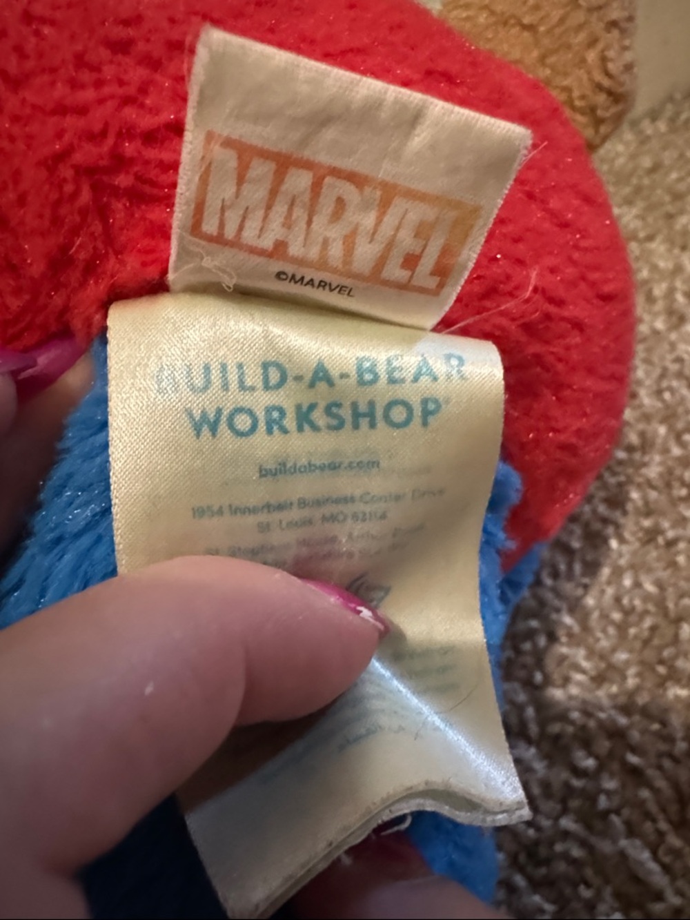 Marvel Captain America Bear Plush in Blue, Red, White - Picture 4 of 4